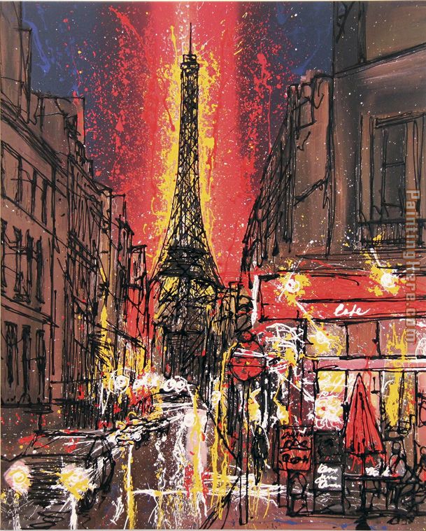 La Tour Eiffel painting - Paul Kenton La Tour Eiffel art painting